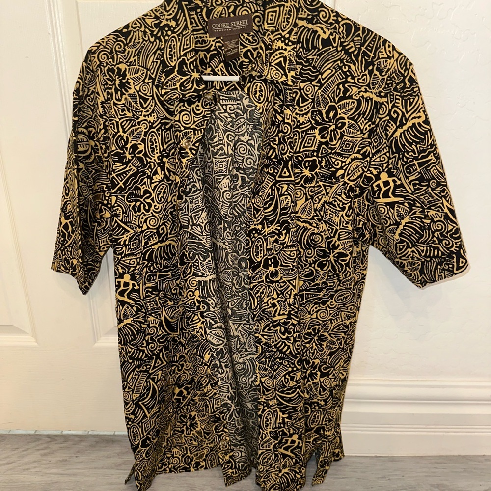 Black and Gold Patterned Shirt